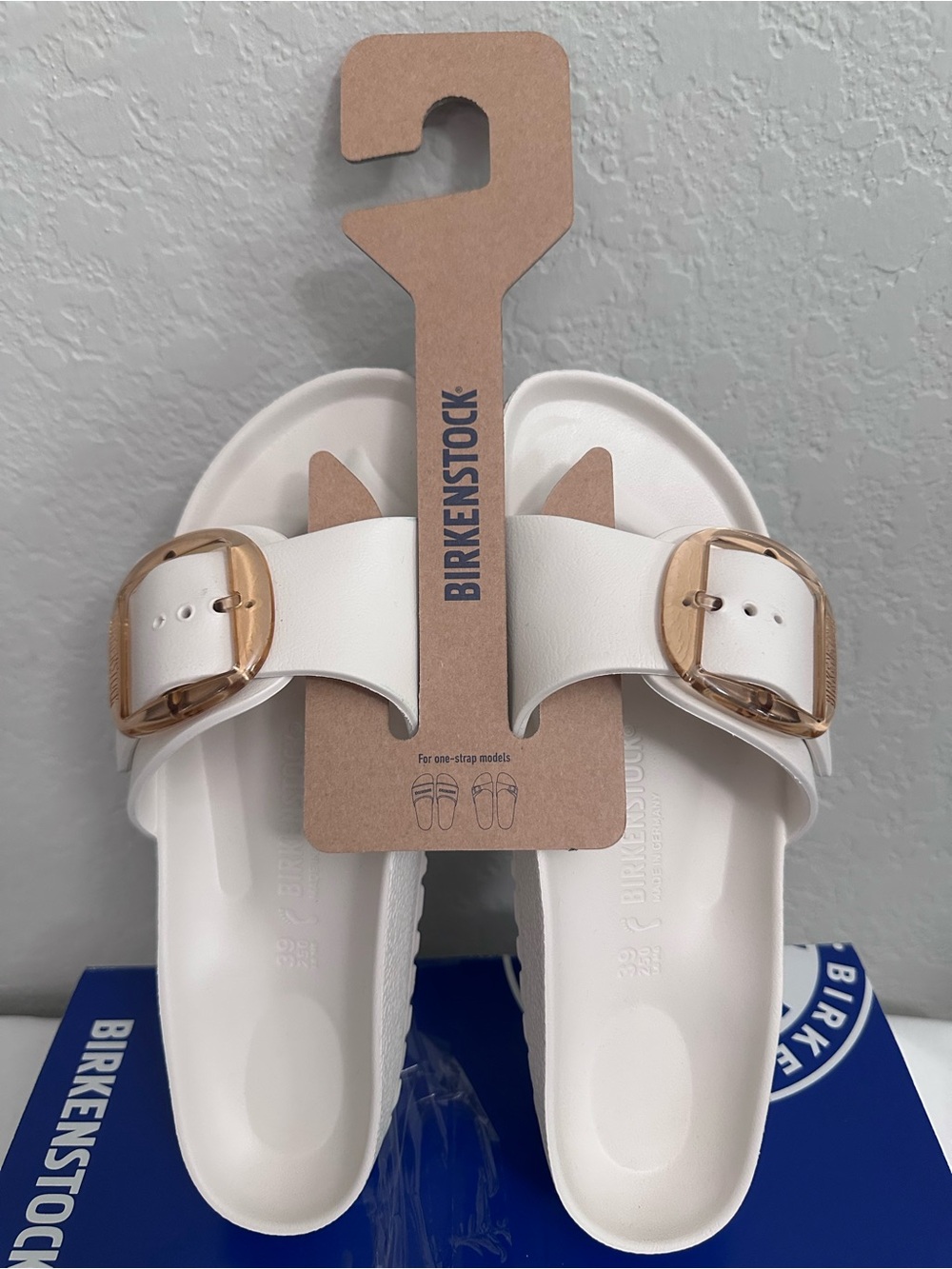Birkenstock Women's Madrid Big Buckle EVA Sandals Size 39 Eggshell